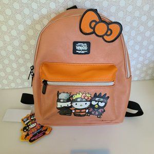 Hello Kitty x Naruto Shippuden Orange With Bow Mini Backpack Bag Purse NWT